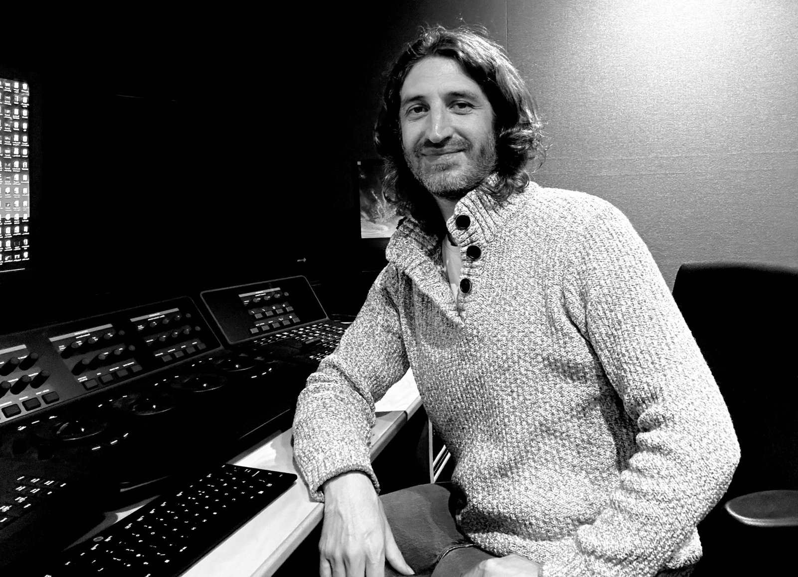 Alex Lambden at a studio mixing desk